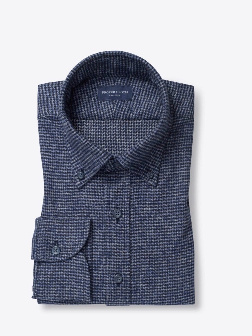 Proper Shirtings Blue/ Gray Button Down Size L